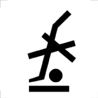 Do not use hand truck here - 표시된 면에 손수레 삽입 금지 표시