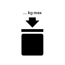 Stacking limited by mass - 겹침적재 중량 제한 표시